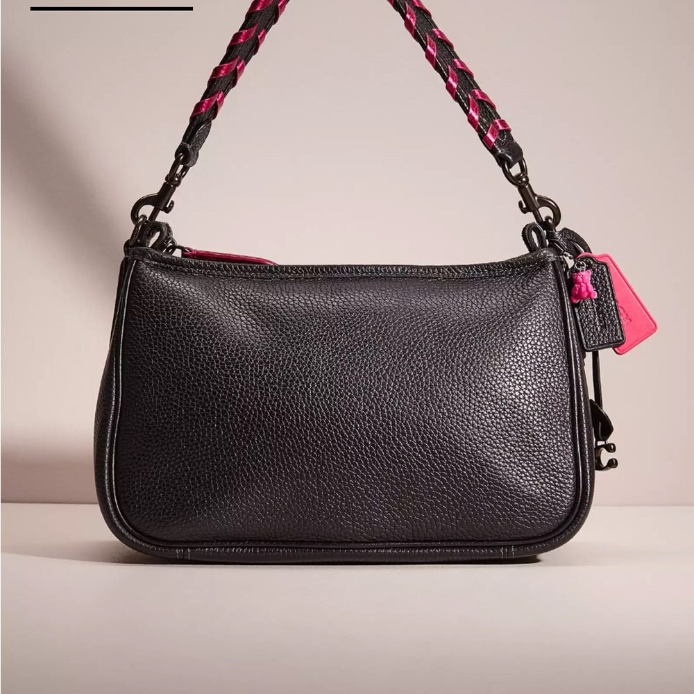 COACH Cary Upcrafted Soft Pebbled Black Leather Convertible Crossbody Bag